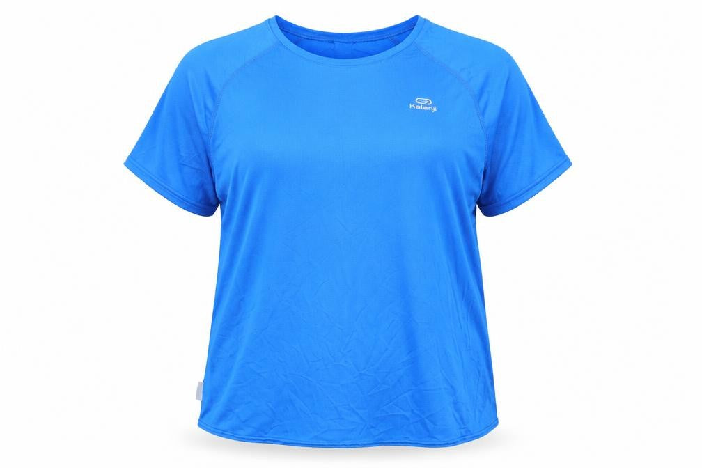 Front view of Decathlon unisex blue 3xl t-shirt, relaxed fit