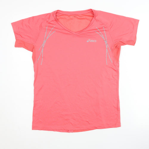 Asics Women's Pink Running T-Shirt, Size L, Reflective