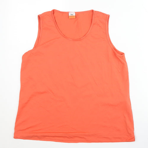 Tru Women's Orange Tank Top Size 14 Basic Scoop Neck