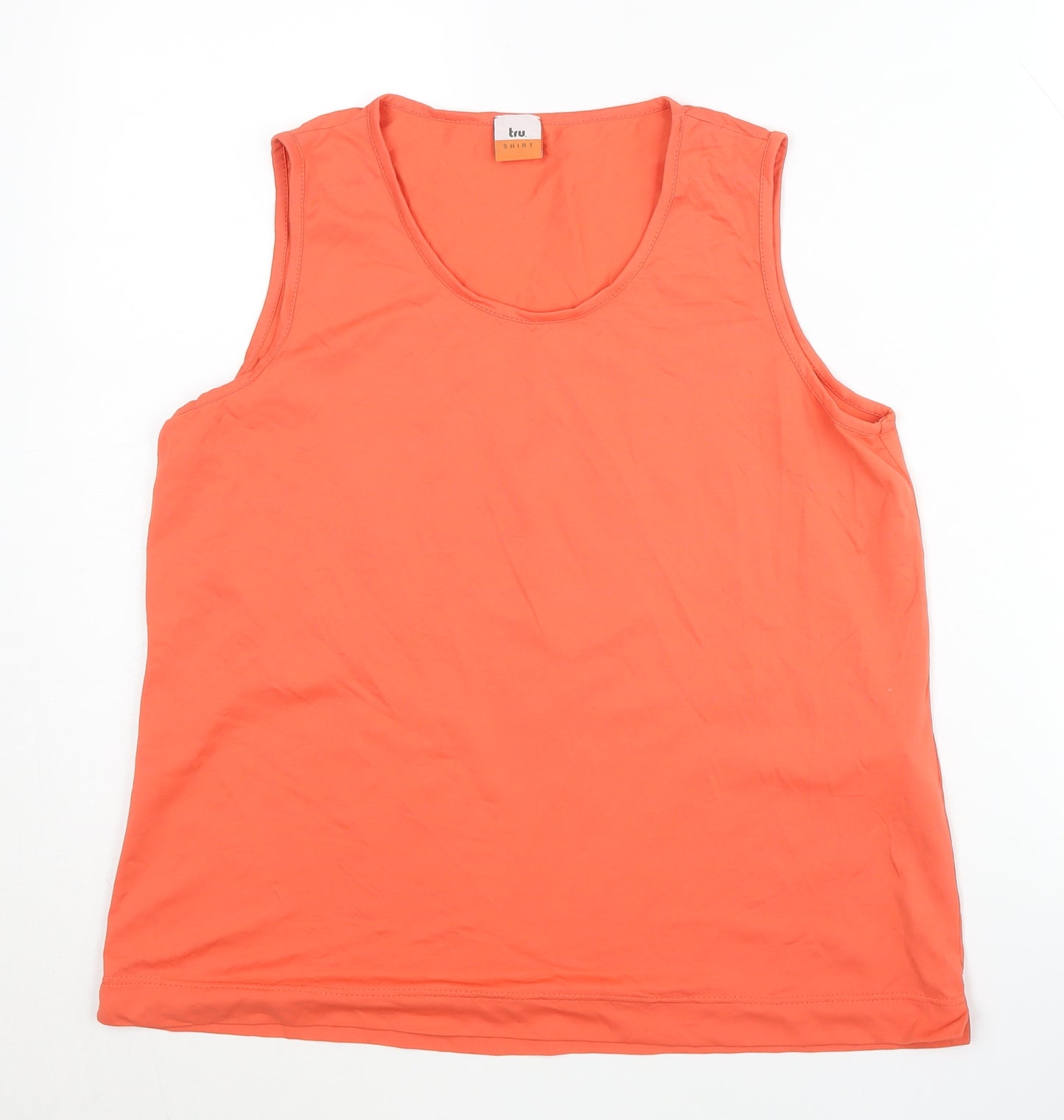 Tru Women's Orange Tank Top Size 14 Basic Scoop Neck