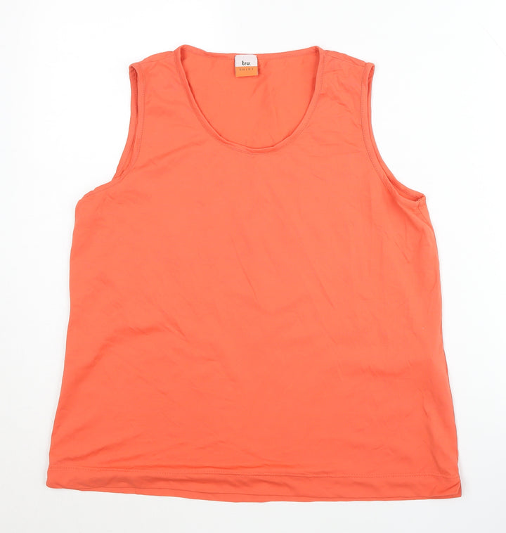 Tru Women's Orange Tank Top Size 14 Basic Scoop Neck