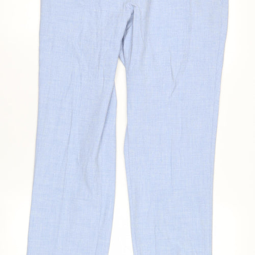 Marks and Spencer Men's Blue Slim Fit Trousers