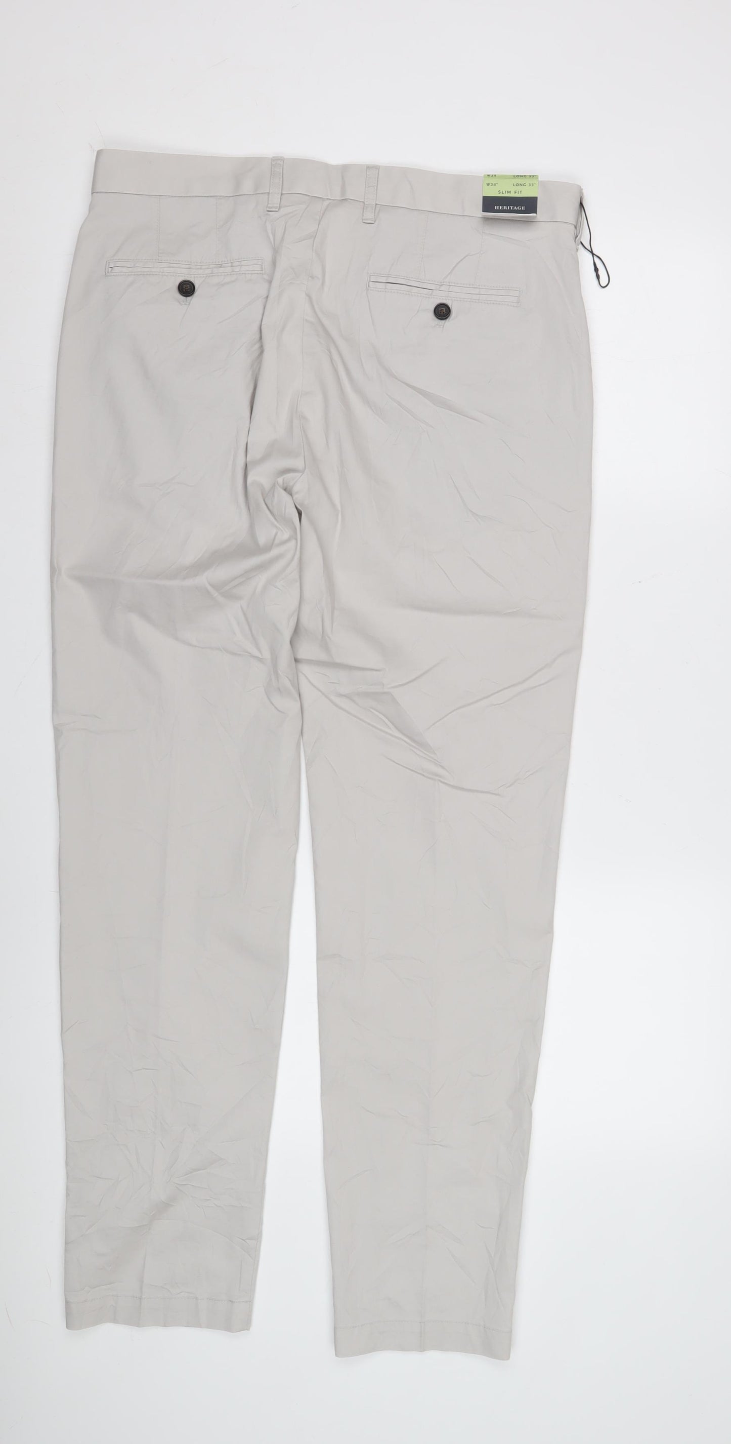 Marks and Spencer Grey Slim Fit Trousers Men's 34
