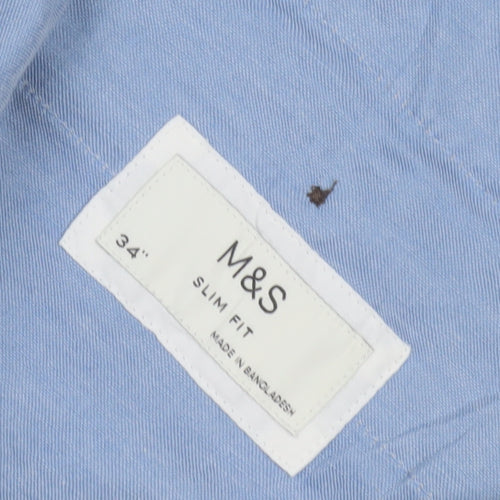 Marks and Spencer Grey Slim Fit Trousers Men's 34