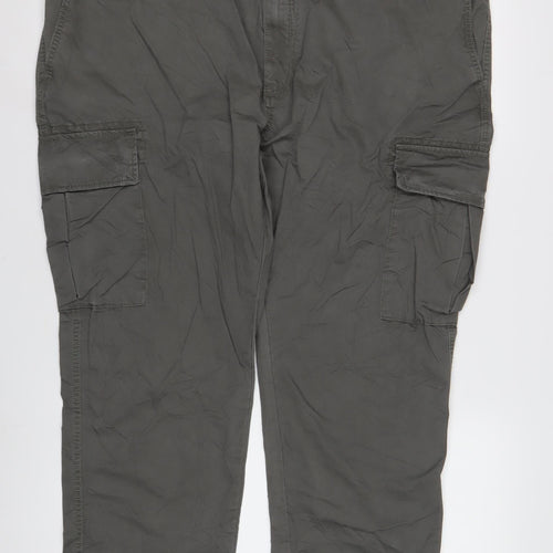 Marks and Spencer Men's Green Cargo Trousers Slim 42x31