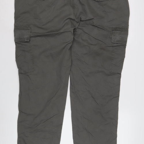 Marks and Spencer Men's Green Cargo Trousers Slim 42x31