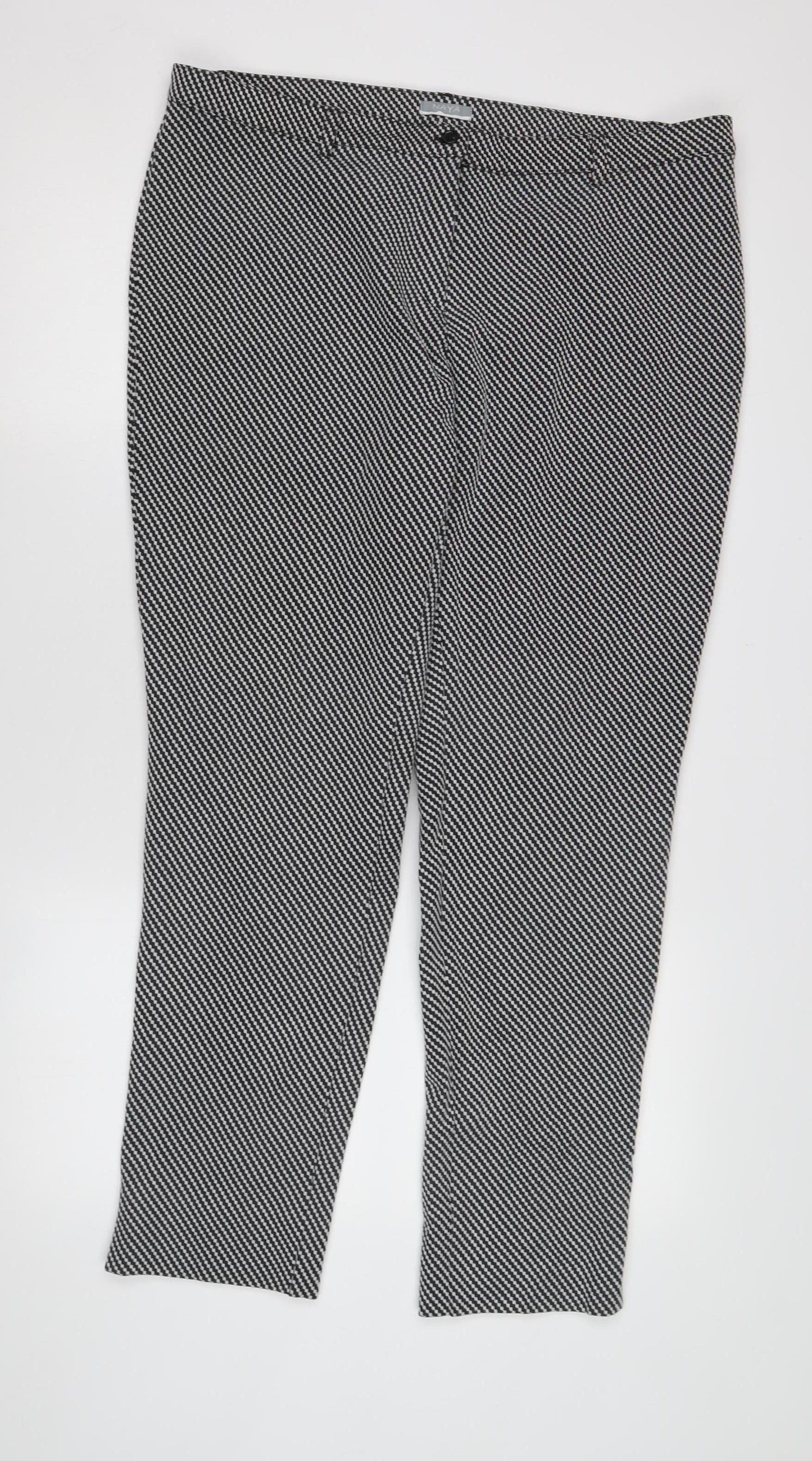 Naya Women's Black Geometric Trousers Size M