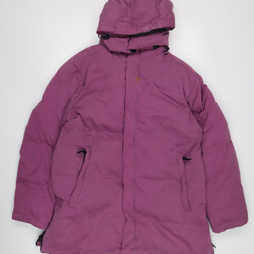 Cotton Traders Women's Purple Hooded Zip Jacket L