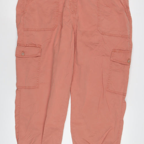 Marks and Spencer Women's Pink Cargo Trousers Size 28