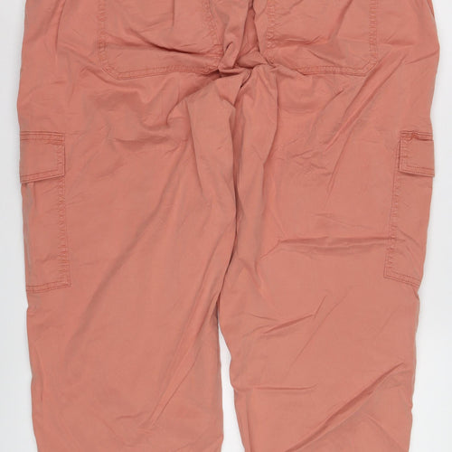 Marks and Spencer Women's Pink Cargo Trousers Size 28