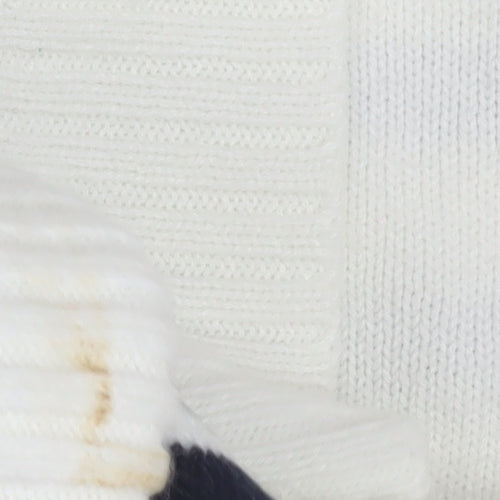 EWM Women's White M Cardigan with Stripes
