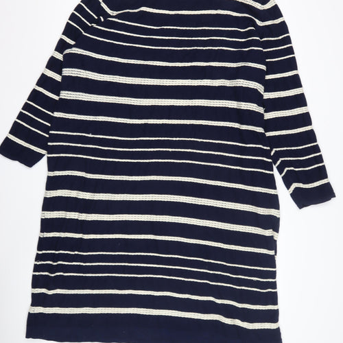 Bonmarché Women's Blue Striped Knit Dress XL