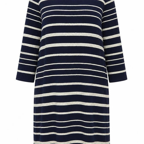 Bonmarché Women's Blue Striped Knit Dress XL
