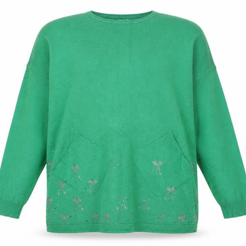 CC Fashion Women's Green L/XL Relaxed Jumper