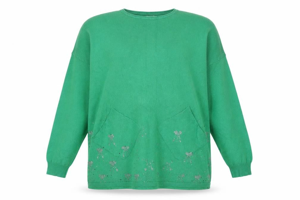 CC Fashion Women's Green L/XL Relaxed Jumper