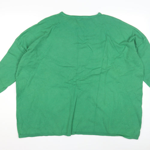 CC Fashion Women's Green L/XL Relaxed Jumper