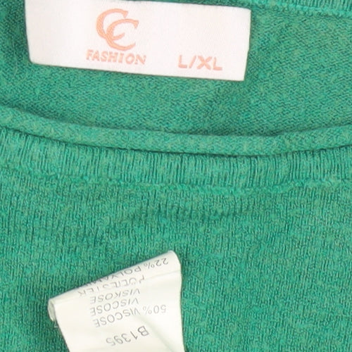CC Fashion Women's Green L/XL Relaxed Jumper