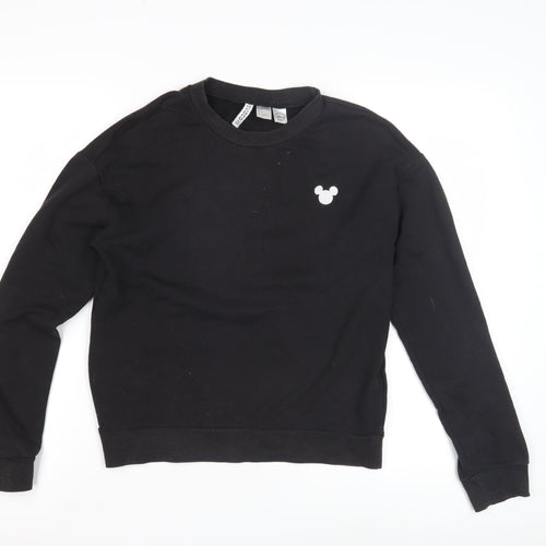 H&M Women’s Black Pullover Sweatshirt, S, Disney Theme