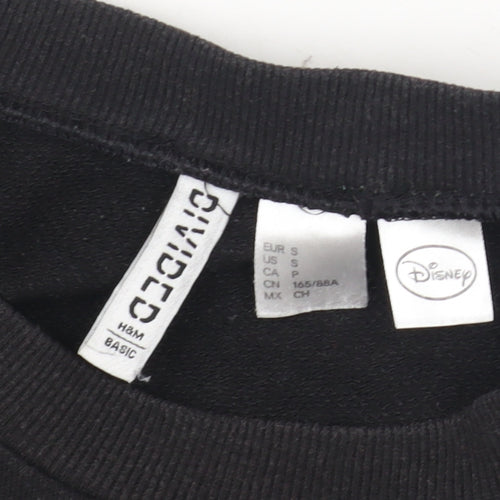 H&M Women’s Black Pullover Sweatshirt, S, Disney Theme