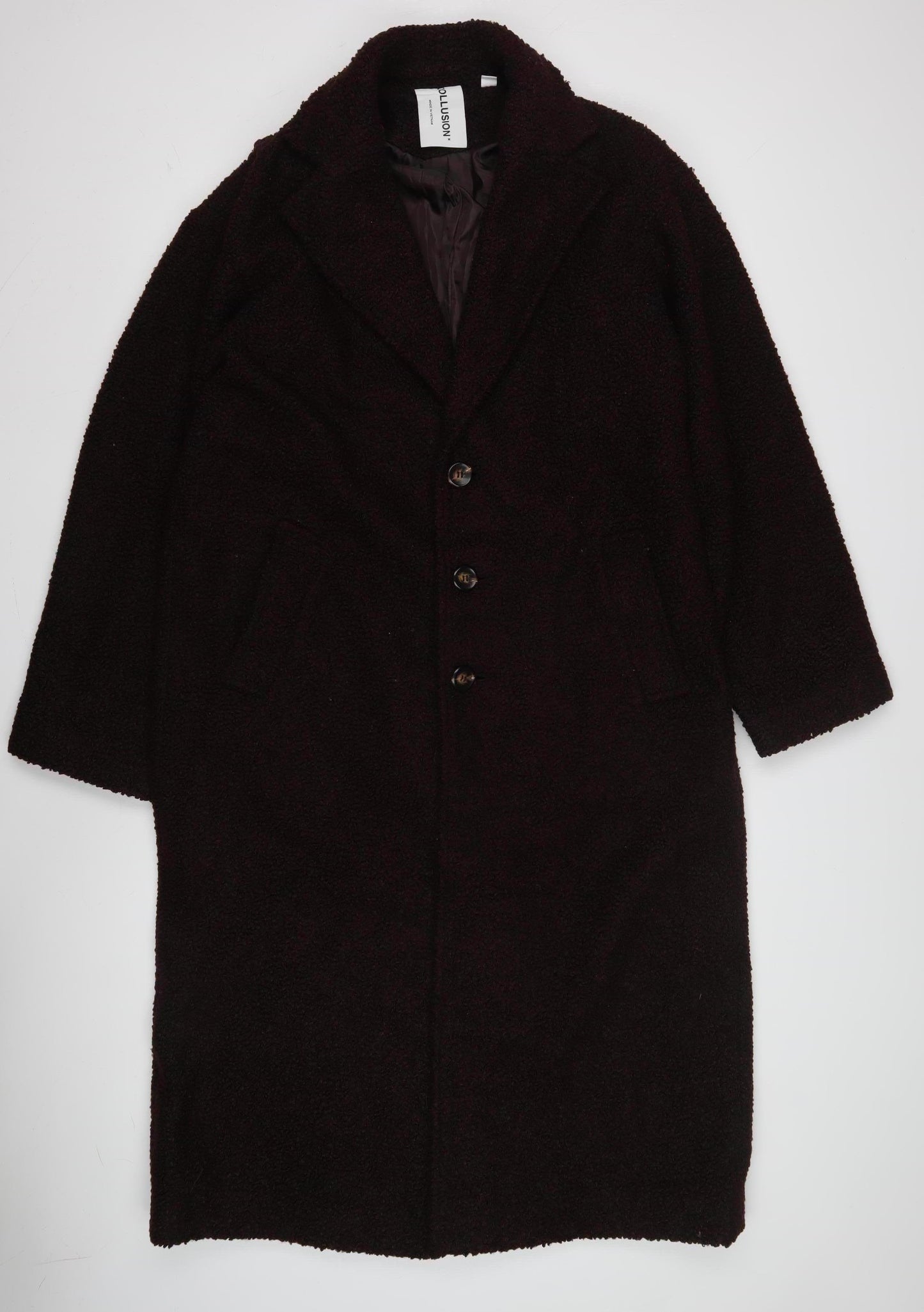 Collusion Women's Black XS Mid-Length Coat
