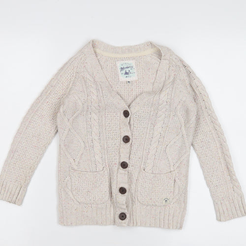Madewell Girls Beige Cardigan, 4-5 Years, Cotton Wool Knit