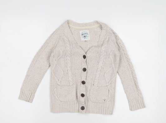 Madewell Girls Beige Cardigan, 4-5 Years, Cotton Wool Knit