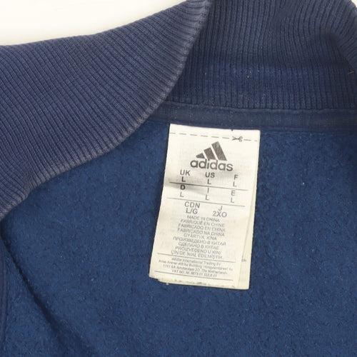 adidas Men's Blue L Basic Jacket, Size L, Casual Zip