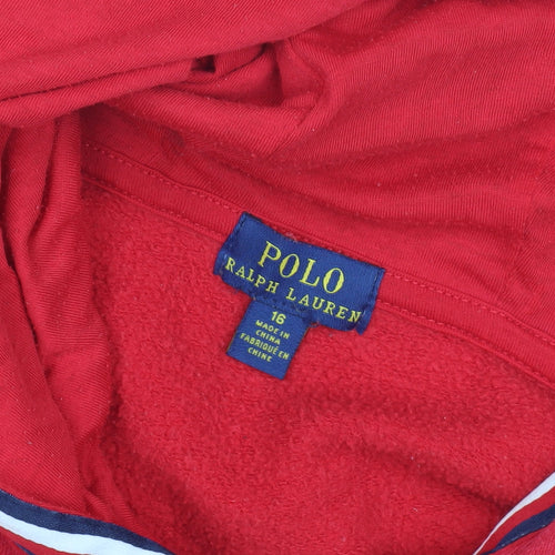 Polo Ralph Lauren Women's Red Pullover Hoodie Size 16