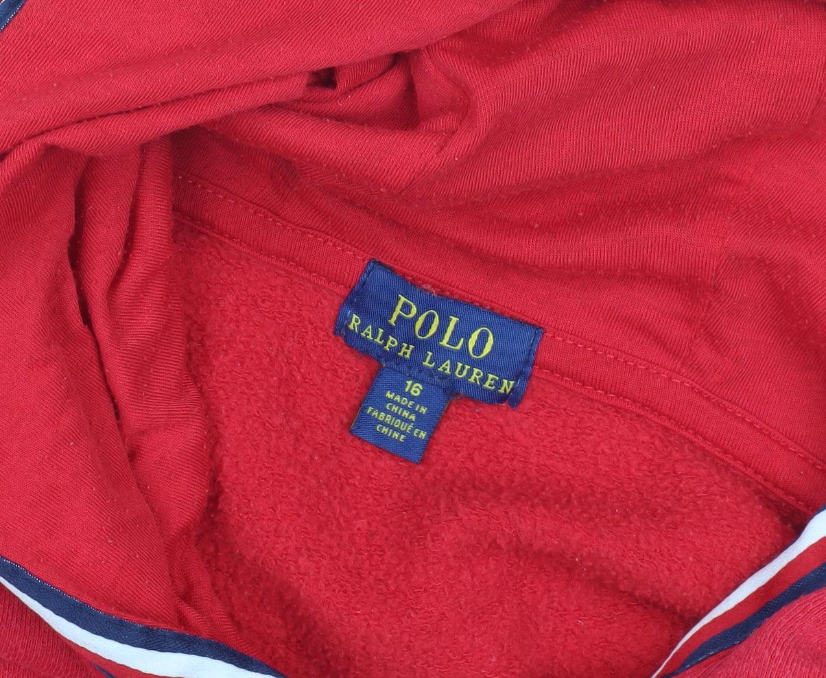 Polo Ralph Lauren Women's Red Pullover Hoodie Size 16