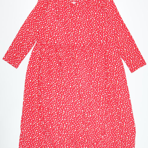 Wednesday's Girl Red Polka Dot Midi Dress XL