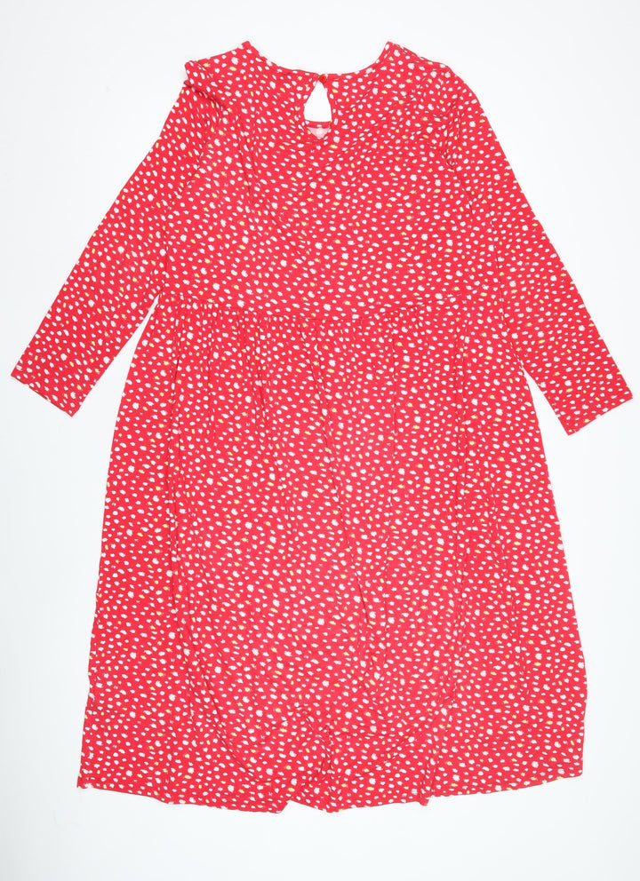 Wednesday's Girl Red Polka Dot Midi Dress XL