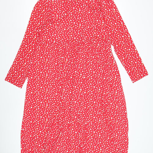 Wednesday's Girl Red Polka Dot Midi Dress XL