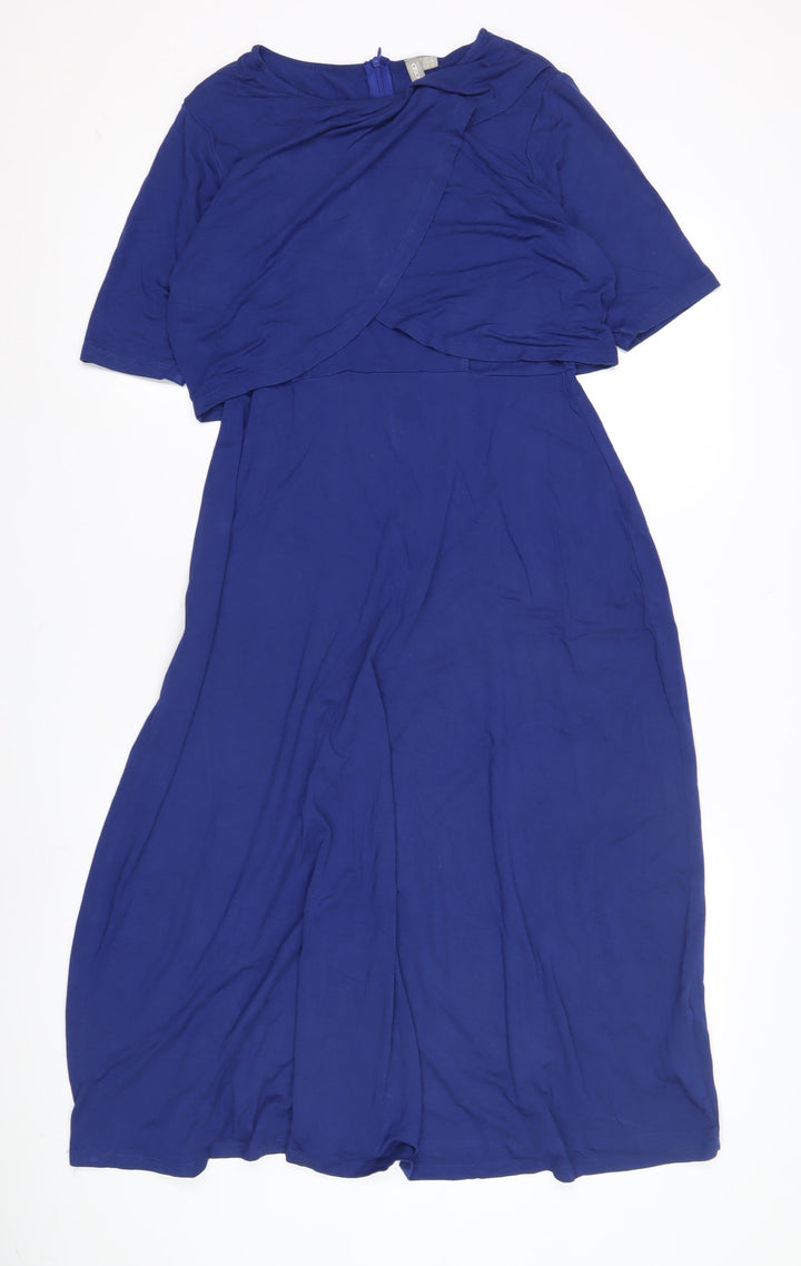 ASOS Women's Blue Long Cotton Dress Size 10