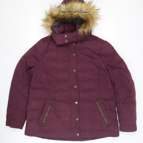 Fat Face Women's Purple Puffer Jacket Size 18
