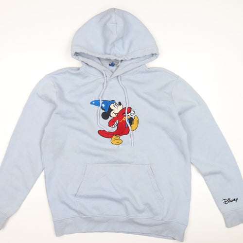 Disney Women's Blue Pullover Hoodie, L, Cartoon Character
