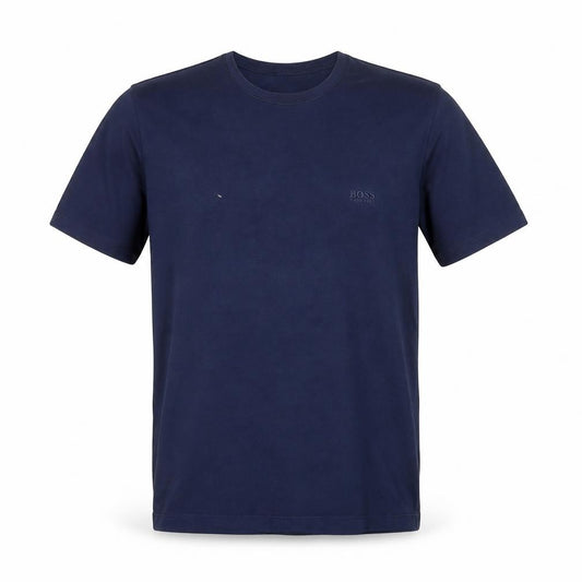 Front view of Hugo Boss Men's Blue Crew Neck T-Shirt - M
