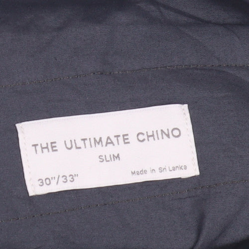 Men's Green Slim Chino Trousers Size M