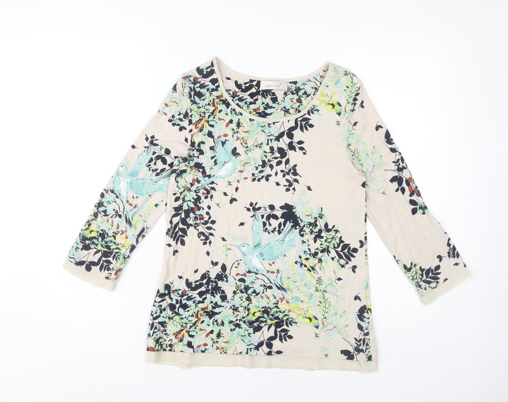 Marks and Spencer Women's Beige Floral Top Size 8
