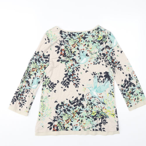 Marks and Spencer Women's Beige Floral Top Size 8