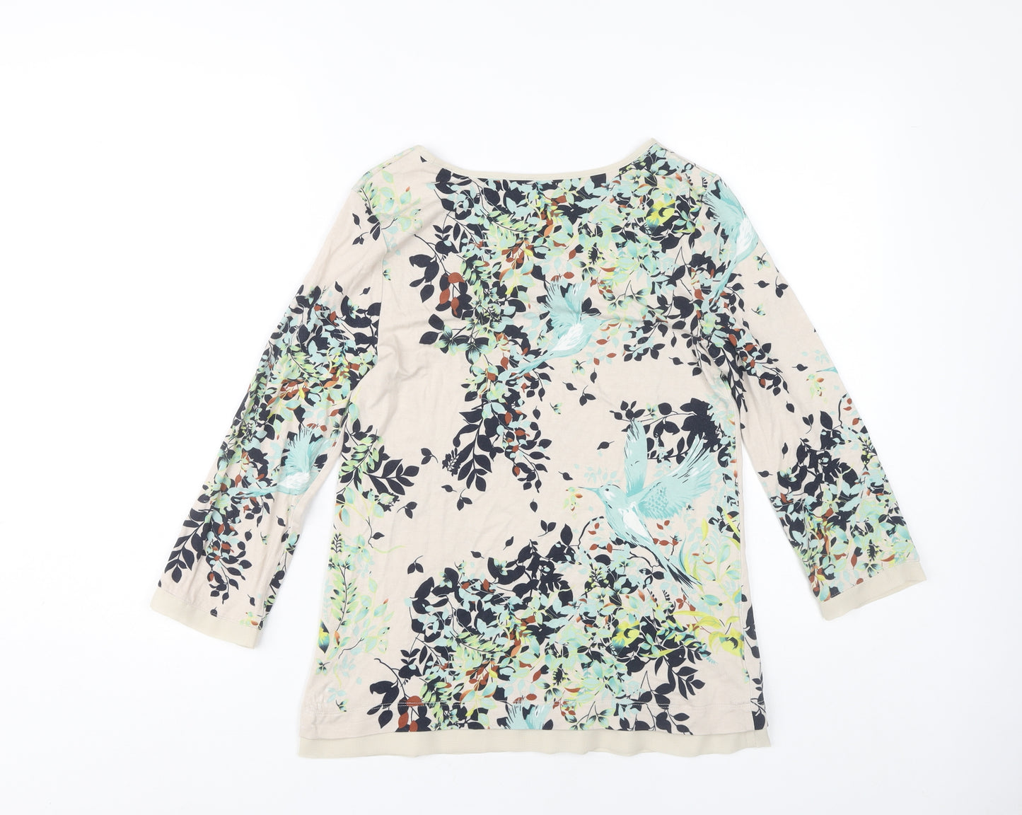 Marks and Spencer Women's Beige Floral Top Size 8