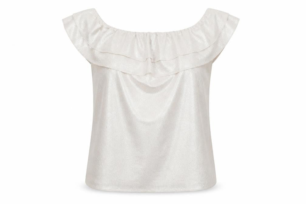 Front view of Oasis Women's Beige Off Shoulder Camisole UK 10