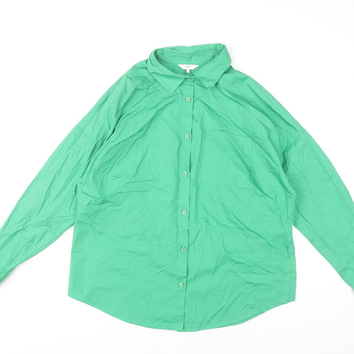 Cotton Traders Women's Green Button-Up Shirt Size 12