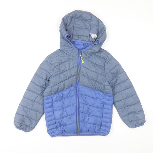 Marks and Spencer Boys Blue Puffer Jacket, 6-7 Years, Hooded