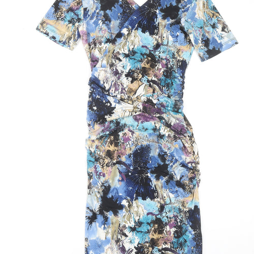 Jersey London Women's Multicoloured Floral Dress Size 8