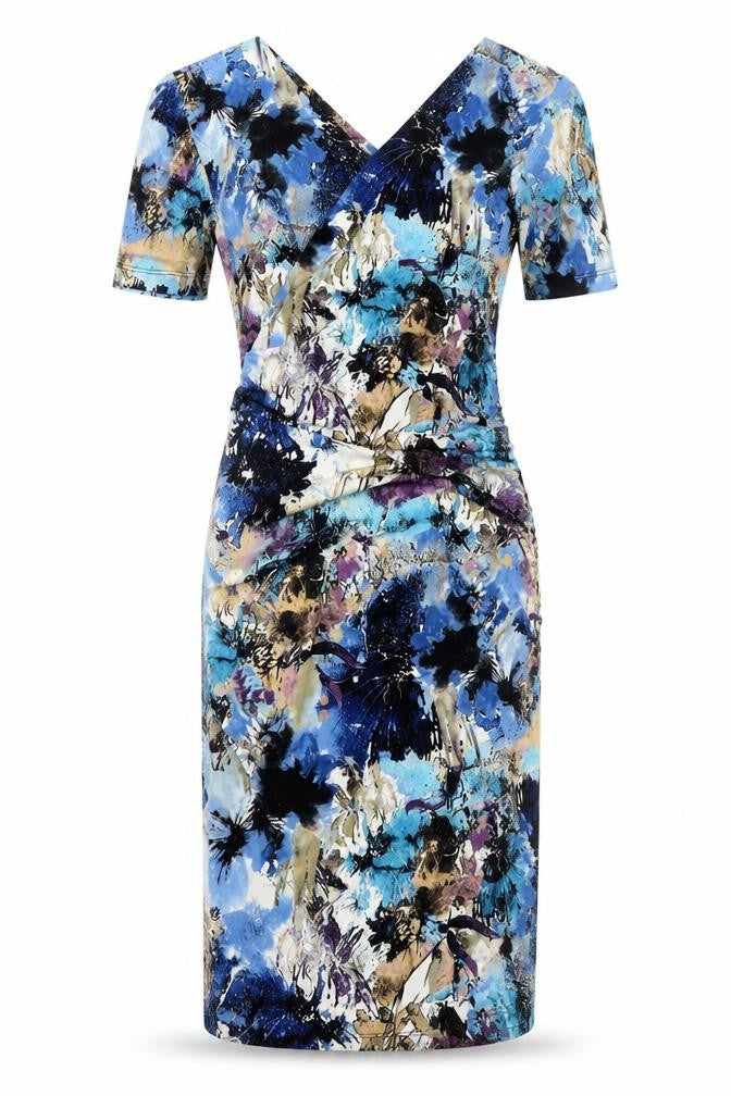 Jersey London Women's Multicoloured Floral Dress Size 8