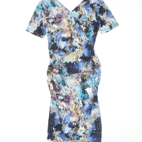 Jersey London Women's Multicoloured Floral Dress Size 8