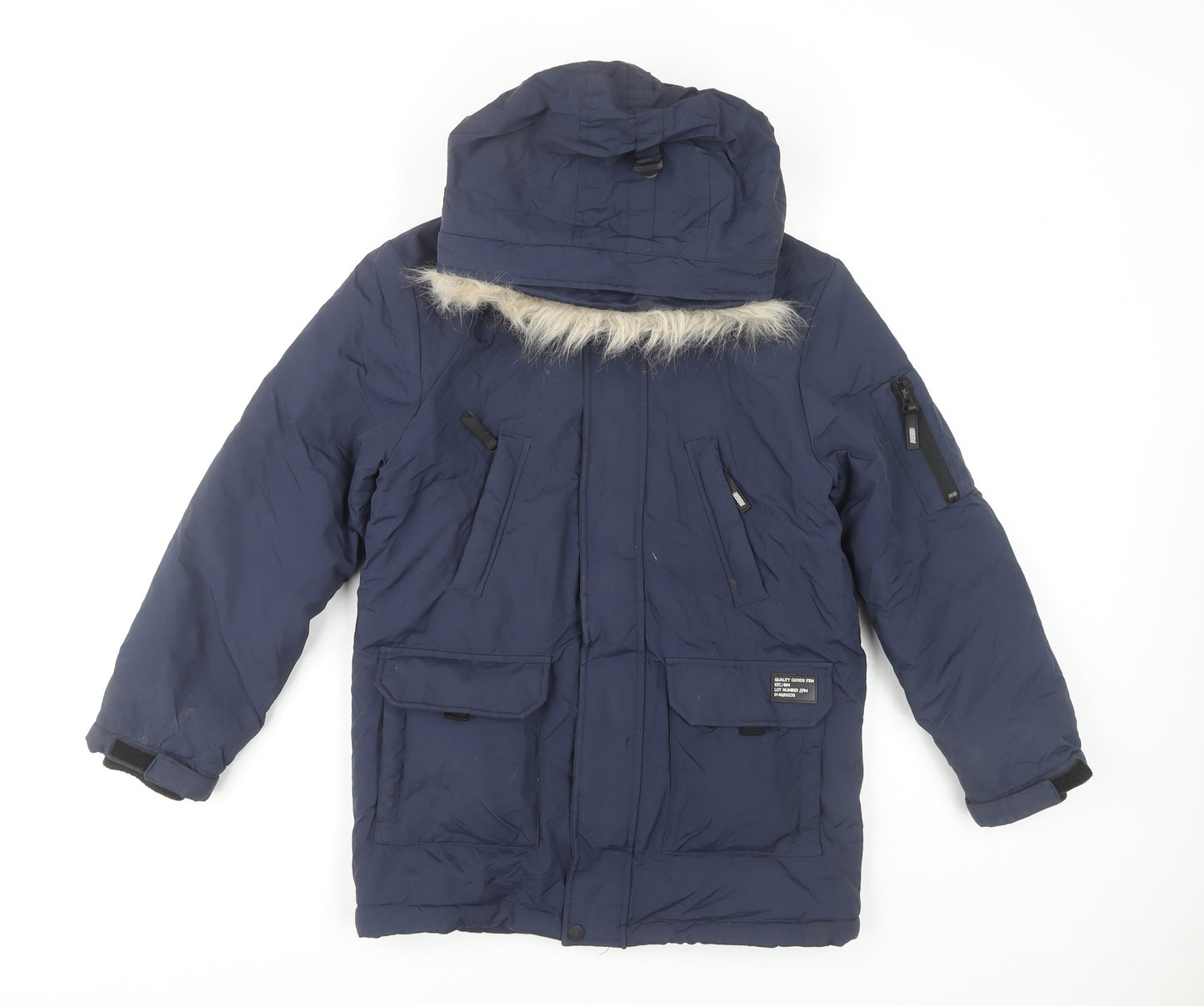 Marks and Spencer Boys Blue Parka Coat Size 9-10 Years