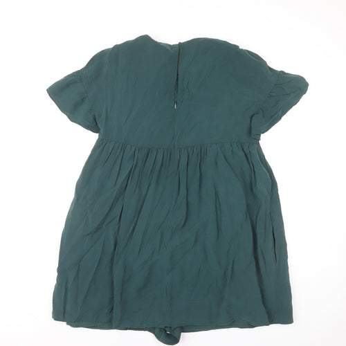 Zara Women's Green Flutter Sleeve Dress L