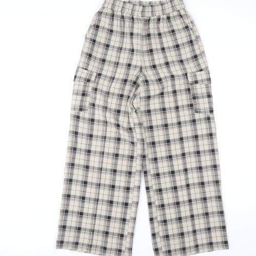 Collusion Womens Plaid Multicoloured Wide-Leg Trousers