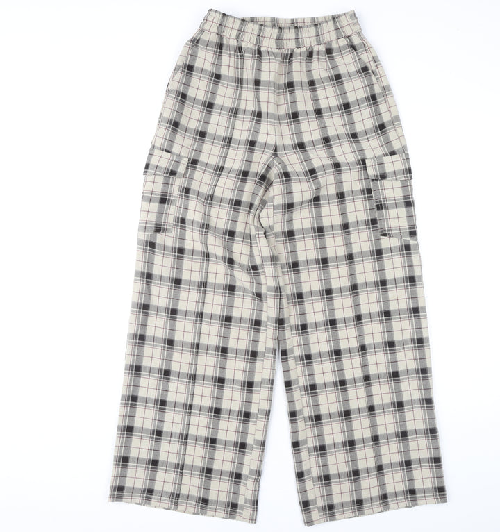 Collusion Womens Plaid Multicoloured Wide-Leg Trousers